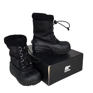 Sorel Cumberland Black Waterproof Boots Childrens Size 12 NEW